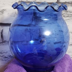 Vintage Cobalt Blue Princess House Hertitage Design Vase (5 x 5)